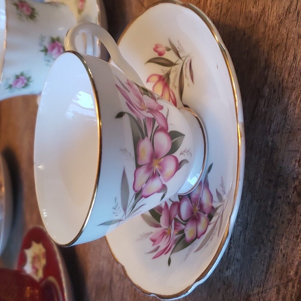 3 sets of tea cups.